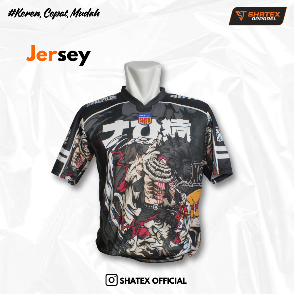 Jersey Atasan - Kerah V neck Tumpul - Lengan Pendek